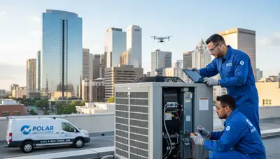Technician performing AC repair service in Charlotte, NC for Five Star Cooling