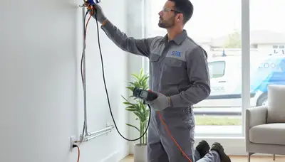 Technician performing professional AC repair service in Charlotte, NC home