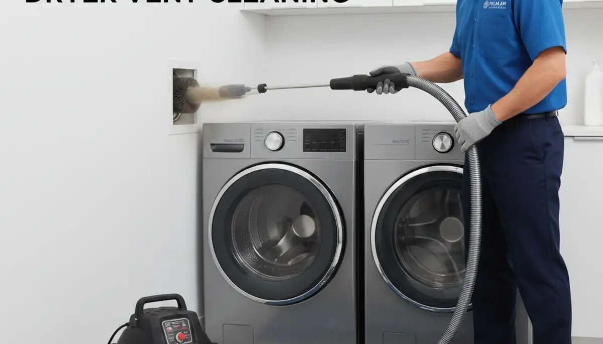 Technician performing professional dryer vent cleaning in Charlotte, NC for improved home safety