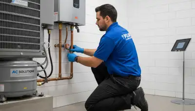 Professional plumber repairing kitchen sink in Charlotte, NC | Five Star Cooling plumbing services