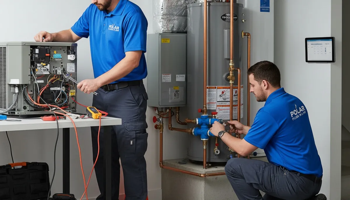 Professional plumber fixing pipes in Charlotte NC home | Five Star Cooling plumbing services